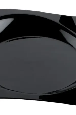 Jusqu'à Épuisement Des Stocks Assiette plastique design Noir 23x28cm x 12 pièces