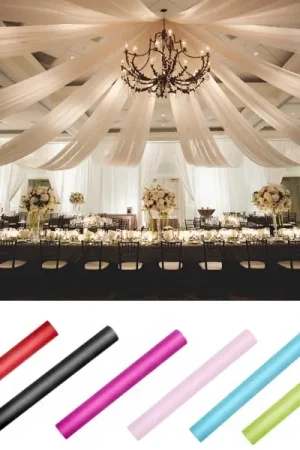 Seulement Aujourd'hui Tenture mariage en tulle 25 mètres x 70cm