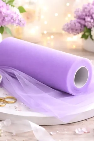 Prix Choc Rouleau de tulle 30cm Parme x 9 mètres