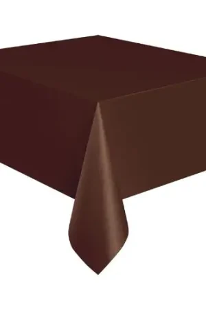 Nappe en plastique rectangulaire Chocolat135x270cm Acheter Direct