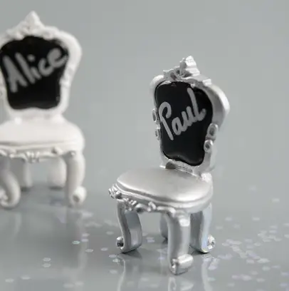 Marque place mariage Chaise Argent x 2 pièces Achat Immédiat