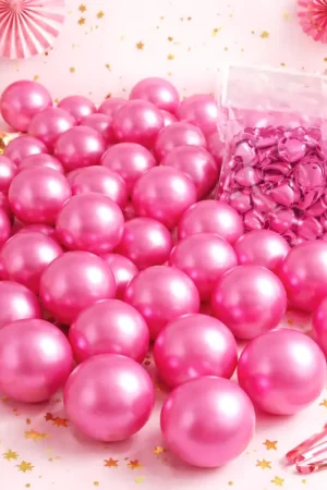 Prix Bas Mini ballon gonflable nacré Fuchsia 12cm x 100 pièces