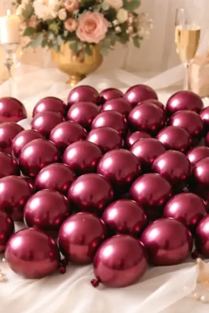Offre Du Jour Petit ballon gonflable nacré Bordeaux 12cm x 100 pièces