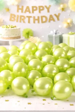 Petit ballon gonflable nacré Vert anis 12cm x 100 pièces Must-Have