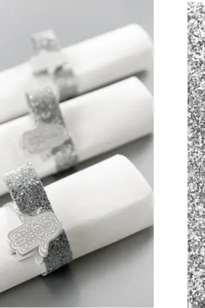Prix Cassé Ruban pailleté Argent 30mm x 5 mètres