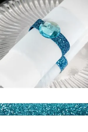 Ruban pailleté Turquoise 20mm x 2 mètres Expédié Aujourd'hui
