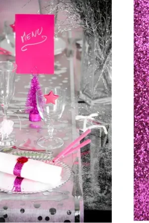 Solde Ruban pailleté Fuchsia 20mm x 2 mètres