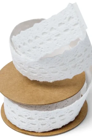 Soldes Masking tape large dentelle Blanc