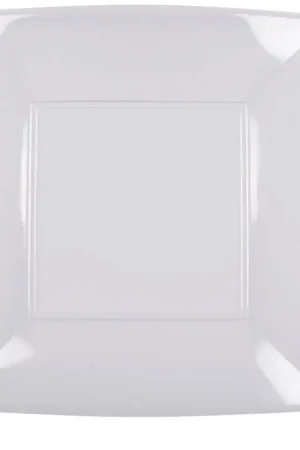 Offre Exclusive Grande assiette en plastique carrée Transparent 29x29cmx 8 pièces