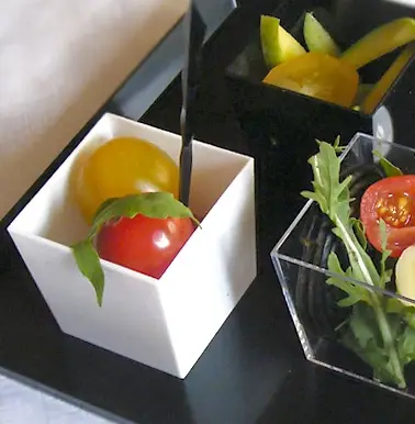 Verrine en plastique cubique Blancx 15 pièces Meilleure Vente