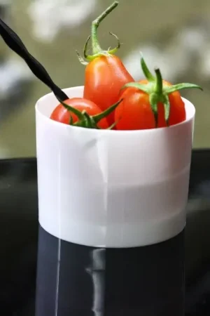 Usine Directe Verrine en plastique ronde Blanc x 15 pièces