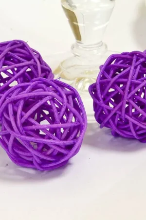 Boule en rotin Violet 3cm x 12 pièces Bon Marché