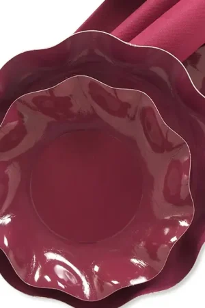 Assiette en carton design Vague Bordeaux 27cm x 10 pièces Acheter En Ligne