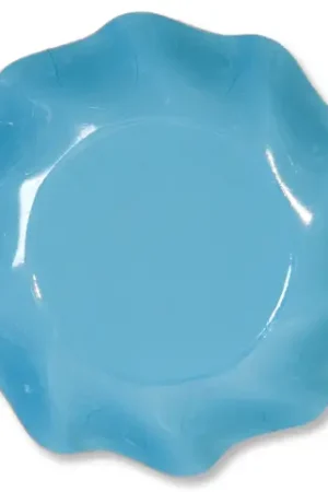 Coupelle en carton jetable Turquoise vague x 10 pièces Vente Flash