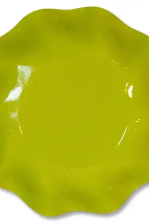 Coupelle en carton jetable Vert anis vague x 10 pièces Usine Directe
