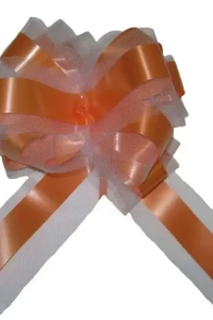 Noeud en tulle Orange 50cm x2 Authentique