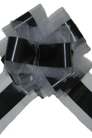 Noeud en tulle Noir 50cm x2 Prix Cassé