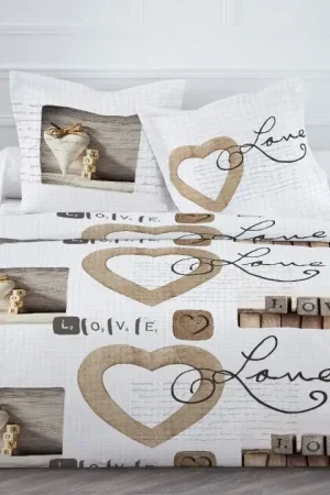 Housse de couette pas cher 220x240 Love Cottage Achat Immédiat