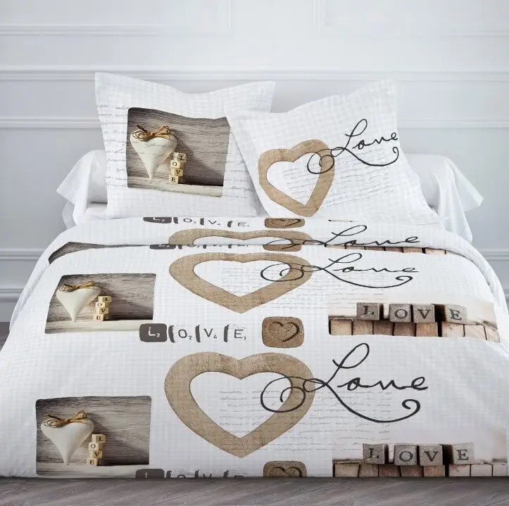 Housse de couette pas cher 220x240 Love Cottage Achat Immédiat