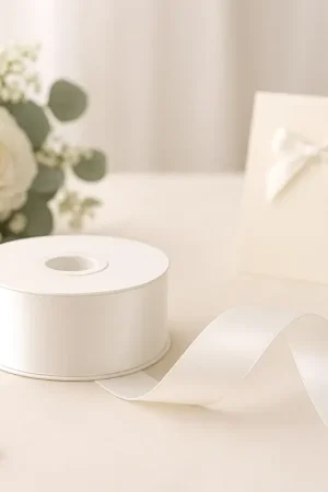 Meilleure Vente Ruban satin large Blanc 38mm x 25 mètres