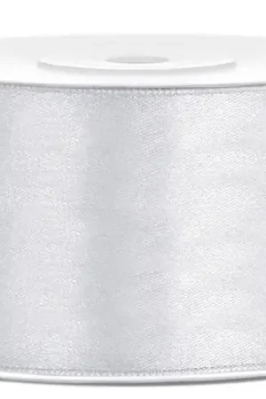 Offre Du Jour Ruban satin large Argent 38mm x 25 mètres
