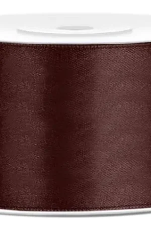Ruban satin large Chocolat 38mm x 25 mètres Must-Have