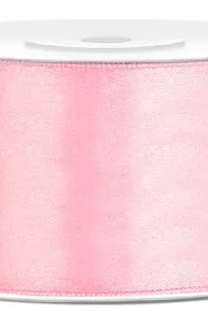 Ruban satin large Rose 38mm x 25 mètres Prix Cassé