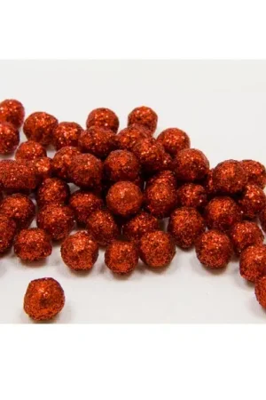 Remise Petite Boule Pailletée Rouge x 160 pièces
