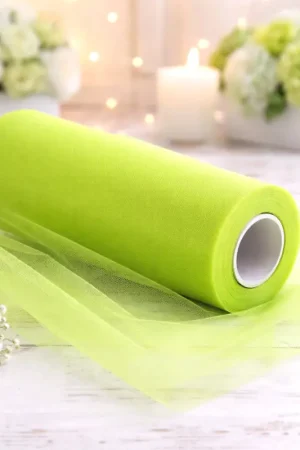 Commande En Gros Rouleau de tulle 30cm Vert anis x 9 mètres