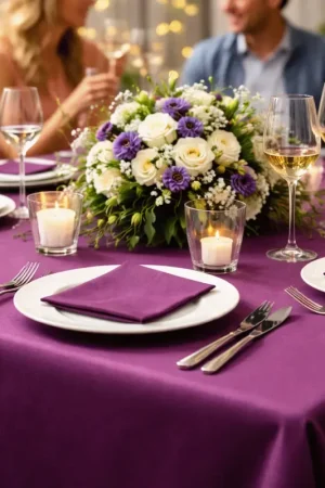 Nappe en tissu intisse rectangle Violet 3m x 150cm Must-Have