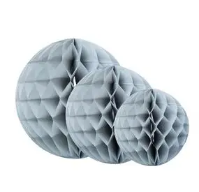 Super Prix Lot de 3 Boules Alvéolées Gris Argent