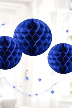 Lot de 3 Boules Alvéolées Bleu marine Produit De Marque