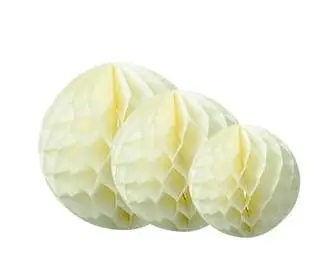Haute Qualité Lot de 3 Boules Alvéolées Ivoire