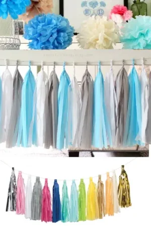 Promotion Tassel Decoration Mariage 35cm x 6 pièces