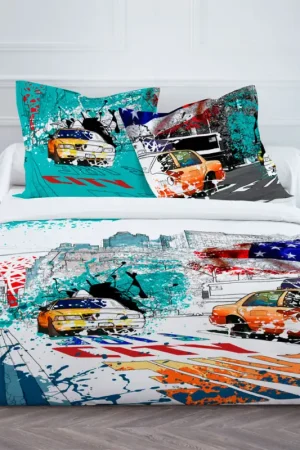 Housse de couette pas cher 220x240 New York Colors Meilleur Choix