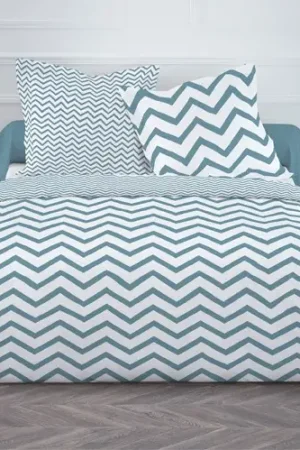 Meilleur Prix Housse de couette 240x260 Mawira Zippée Zig Zag Green