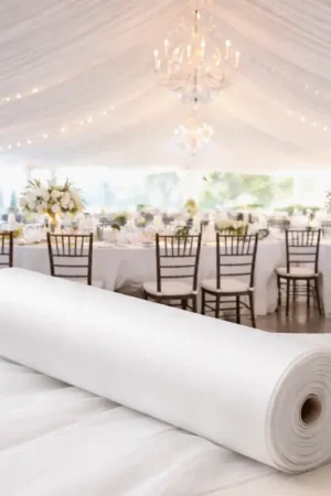 Petit Prix Tenture Mariage 50 mètres Blanche