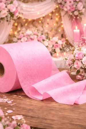 Ruban en tissu intissé 100 mètres Rose pour 40 noeuds de chaise Satisfait Ou Remboursé