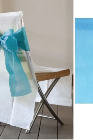 Ruban en tissu intissé 100 mètres Turquoise pour 40 noeuds de chaise Usine Directe