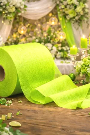 Ruban en tissu intissé 100 mètres Vert anis pour 40 noeuds de chaise Top Vente
