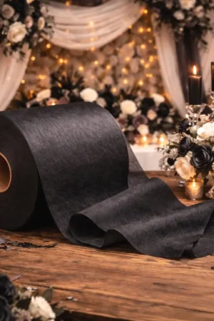 Populaire Ruban en tissu intissé 100 mètres Noir pour 40 noeuds de chaise