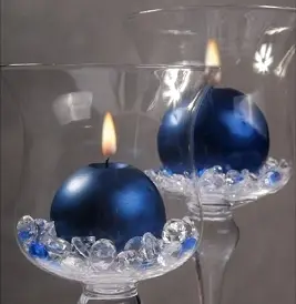 Remise Bougie mariage boule Bleu marine 6cm x 10 pièces