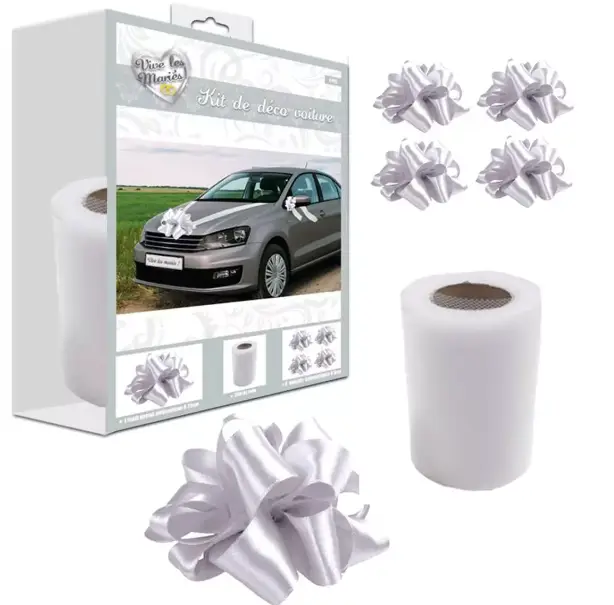 Prix Bas Kit déco voiture Mariage Gris