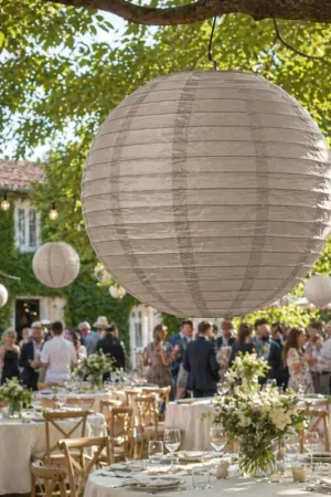 Boule lanterne chinoise en papier 50cm Taupe Meilleure Vente