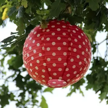 Top Vente Boule en papier chinoise rouge a pois blanc 20 cm x 2 pièces