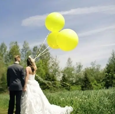 Ballon géant mariage Jaune 1m Bon Plan