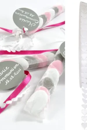 Ruban mariage avec coeur Blanc 10mm x 5 mètres Livraison Express