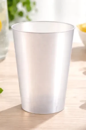 Prix Réduit Verre a bière en plastique rigide Blanc x 10 pièces