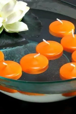 Bougie flottante Orange x 6 pièces Dernier Modèle