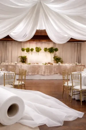 Prix Choc Tenture Mariage 100 mètres Blanche